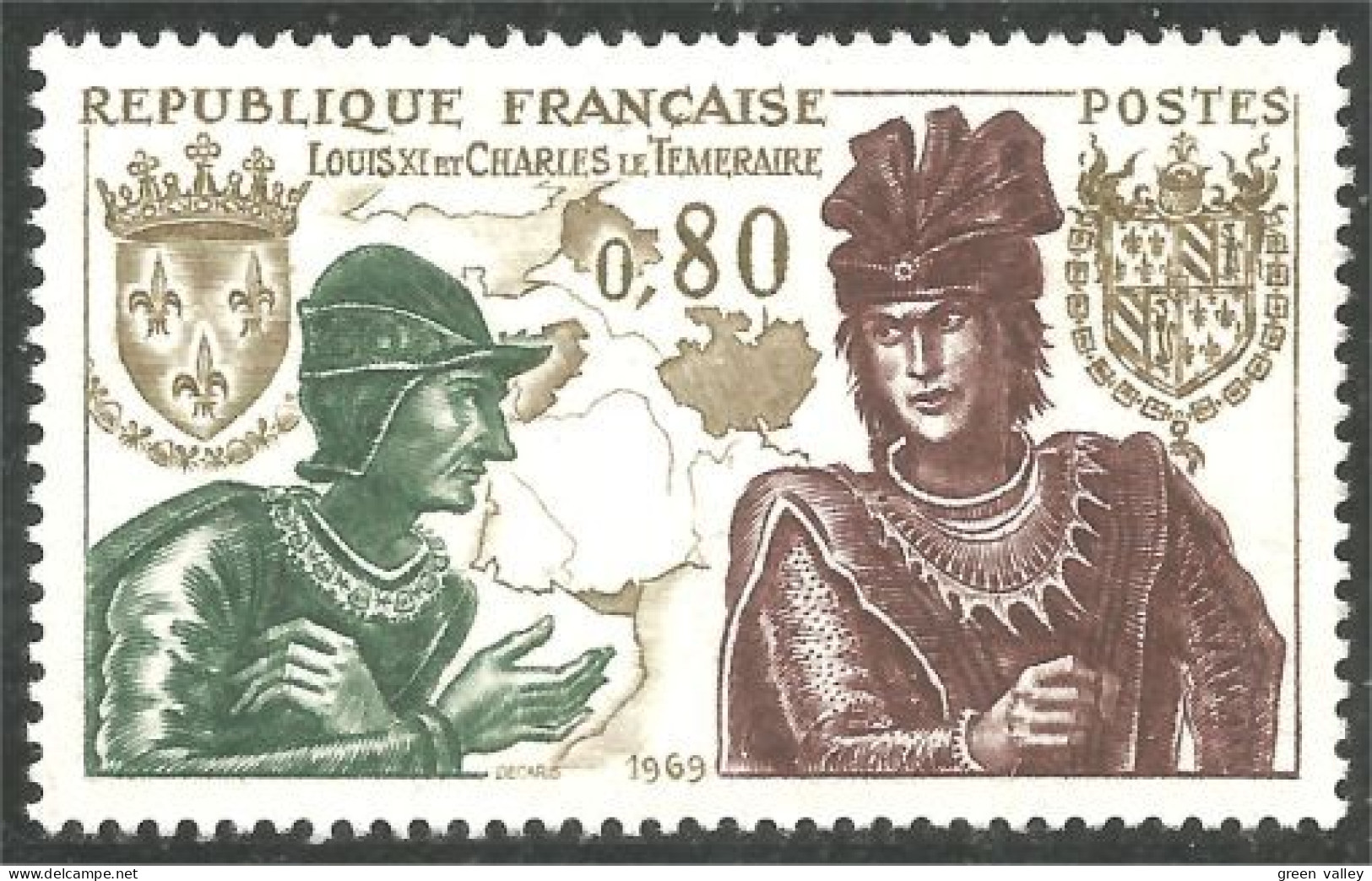 346 France Yv 1616 Louis XI Charles Téméraire MNH ** Neuf SC (1616-1b) - Case Reali