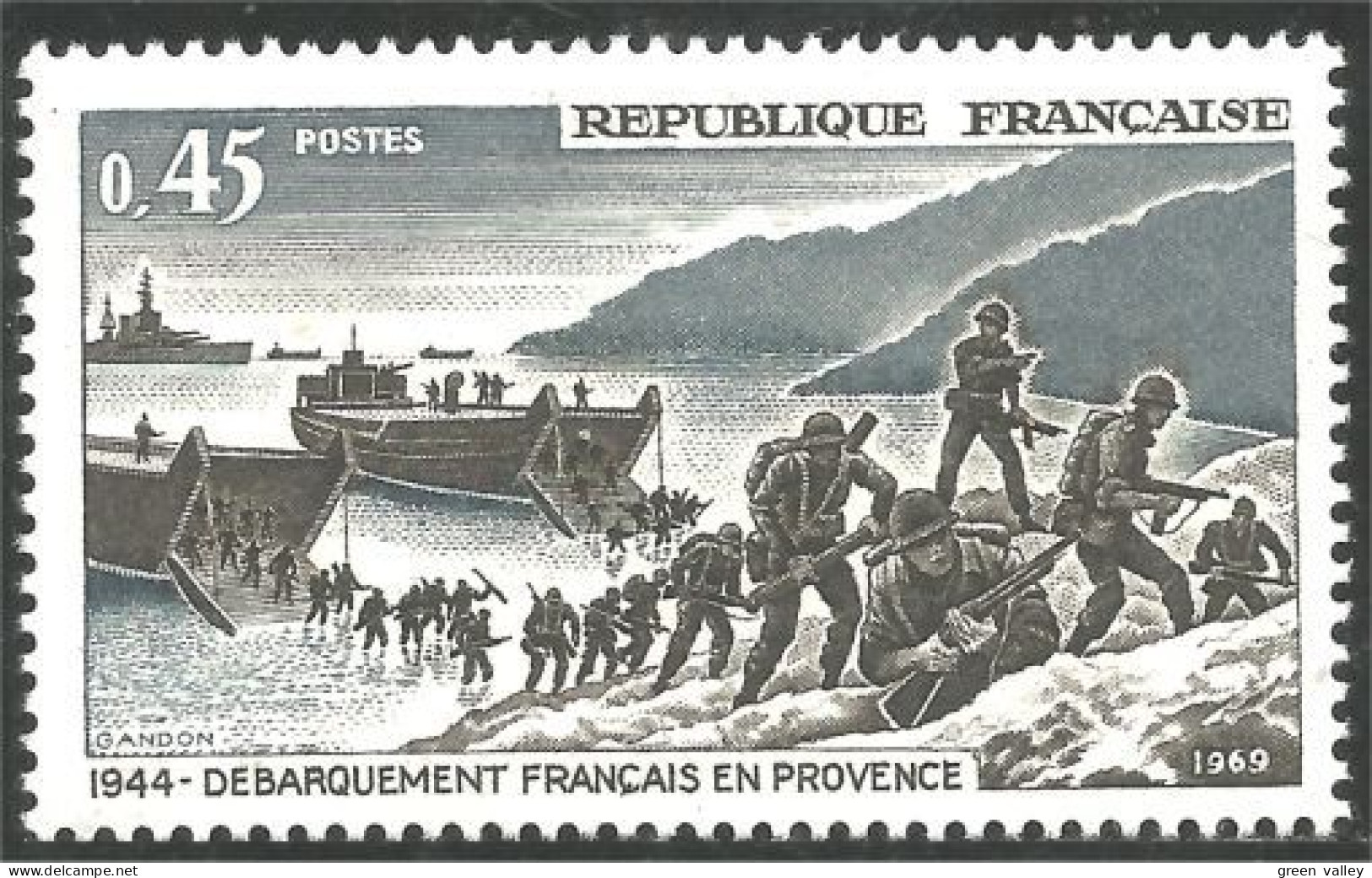 346 France Yv 1605 Débarquement Provence MNH ** Neuf SC (1605-1c) - Militaria