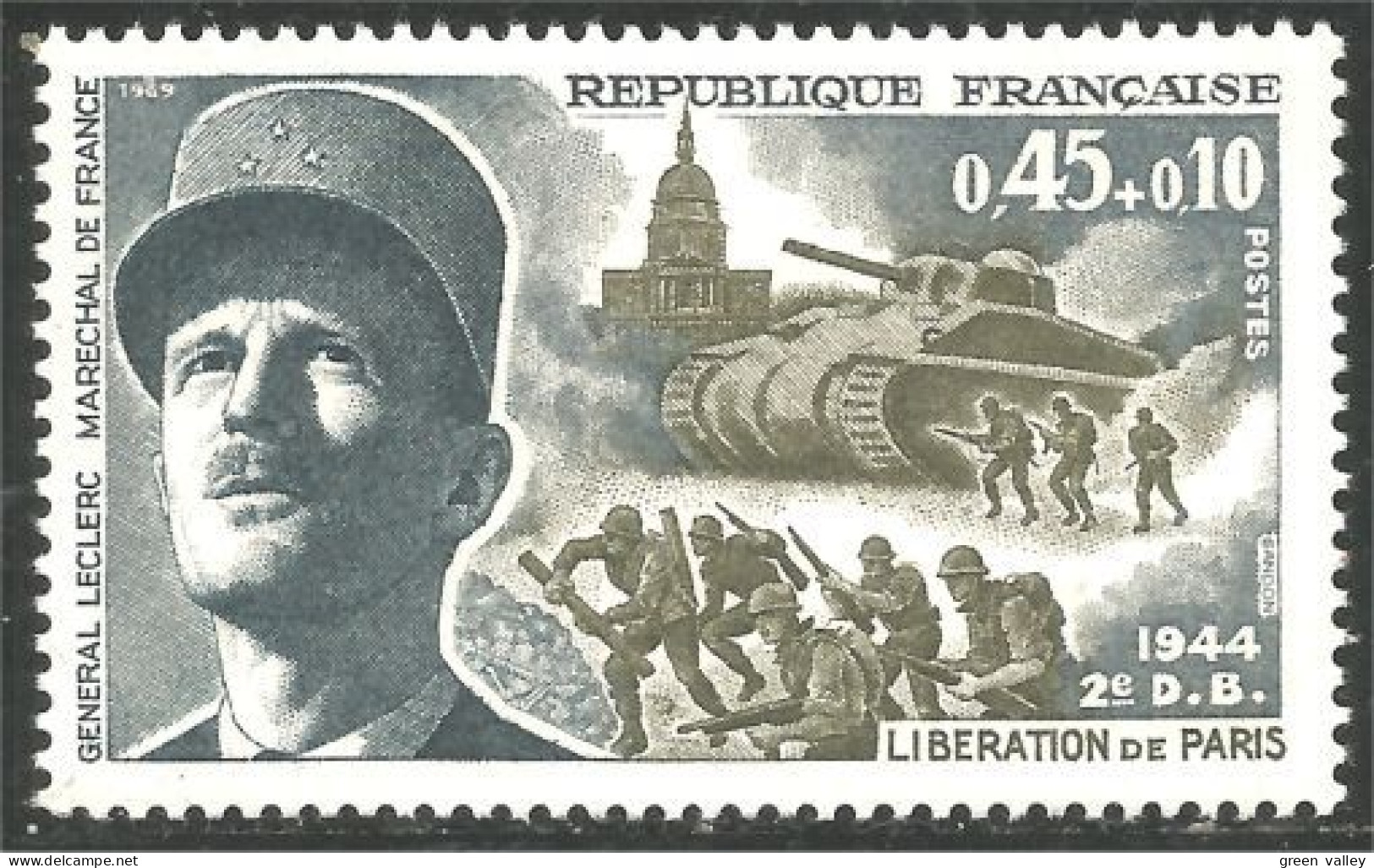 346 France Yv 1607 Libération Paris Maréchal Leclerc MNH ** Neuf SC (1607-1b) - WW2