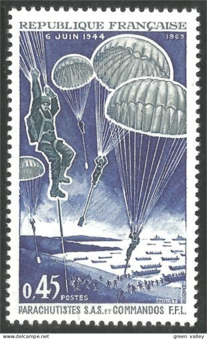 346 France Yv 1603 Débarquement Normandie Parachute Skydiving Fallschirm MNH ** Neuf SC (1603-1b) - Militaria
