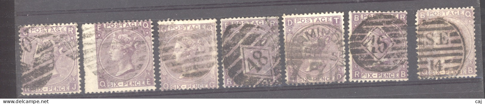 0gb  0678  -  GB  :  Yv  29  (o)  Filigrane Fleurs Héraldiques , Planche 6 , 7 Exemplaires - Used Stamps