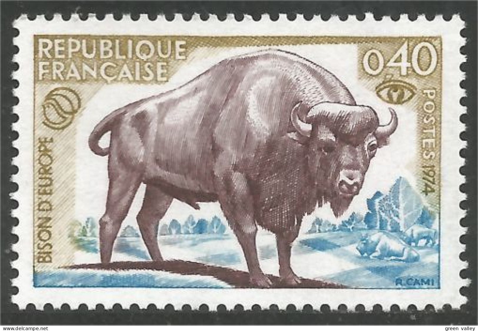 347 France Yv 1795 Bison Europe Buffalo MNH ** Neuf SC (1795-1c) - Animalez De Caza