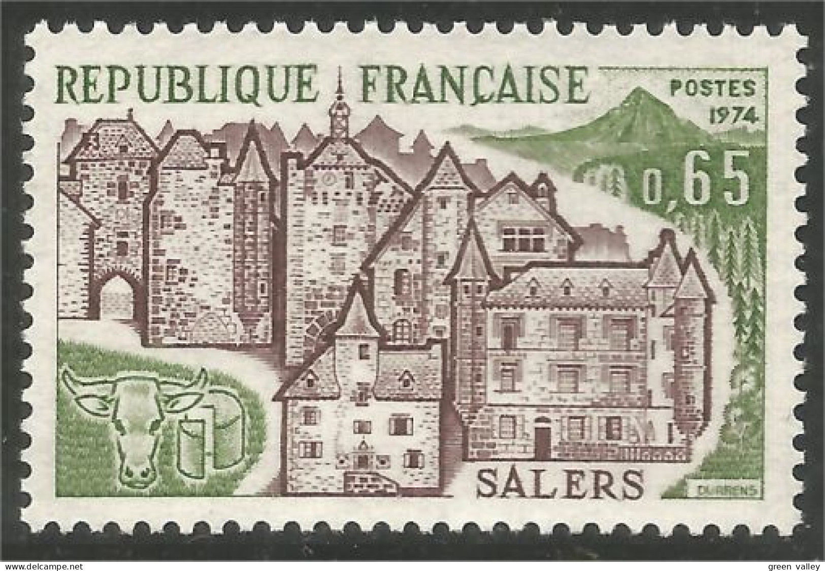 347 France Yv 1793 Tourisme Village Salers Vache Cow Kuh Vaca Vacca MNH ** Neuf SC (1793-1b) - Andere & Zonder Classificatie