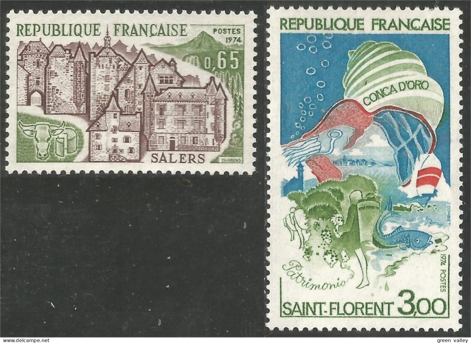 347 France Yv 1793-1794 Tourisme 1974 Salers Saint Florent MNH ** Neuf SC (1793-1794-1b) - Otros & Sin Clasificación