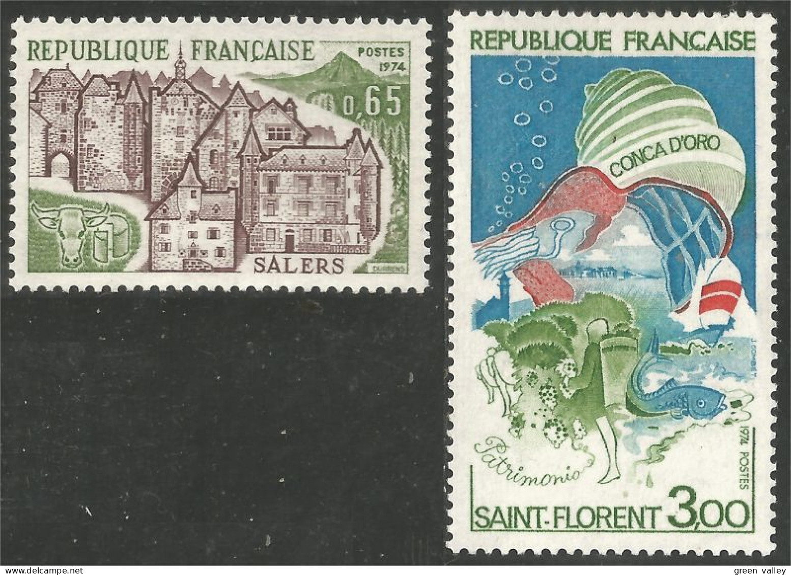 347 France Yv 1793-1794 Tourisme 1974 Salers Saint Florent MNH ** Neuf SC (1793-1794-1b) - Sonstige & Ohne Zuordnung