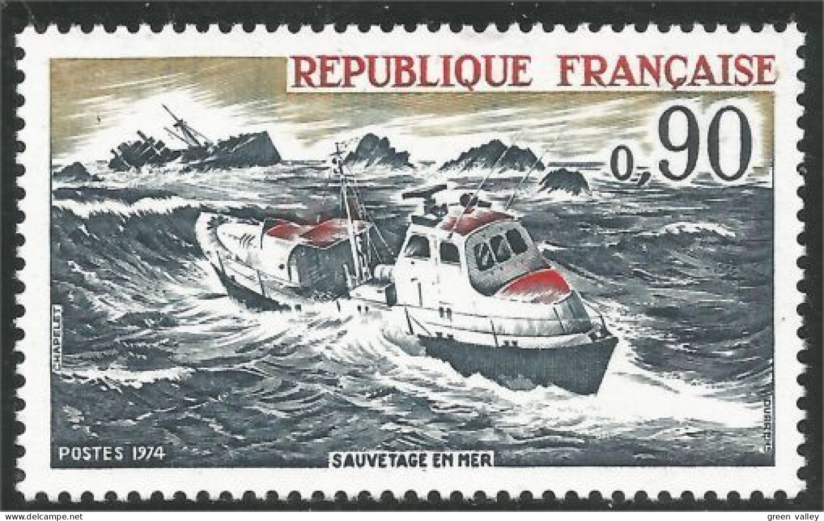 347 France Yv 1791 Sauvetage Secourisme Bateau Boat Ship Schiff Rescue First Aid MNH ** Neuf SC (1791-1e) - Altri & Non Classificati