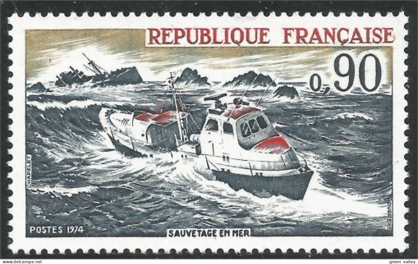 347 France Yv 1791 Sauvetage Secourisme Bateau Boat Ship Schiff Rescue First Aid MNH ** Neuf SC (1791-1e) - Andere & Zonder Classificatie