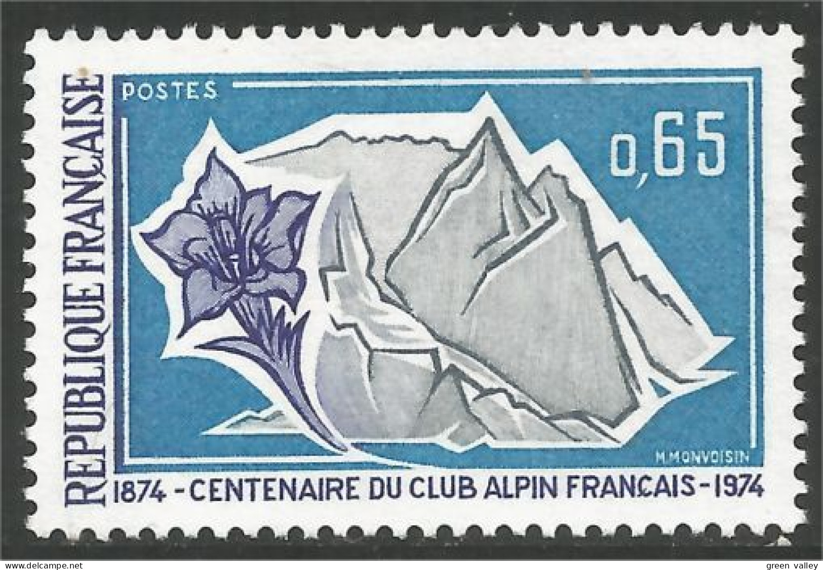 347 France Yv 1788 Club Alpin Edelweiss Fleur Flower Blume MNH ** Neuf SC (1788-1d) - Sonstige & Ohne Zuordnung