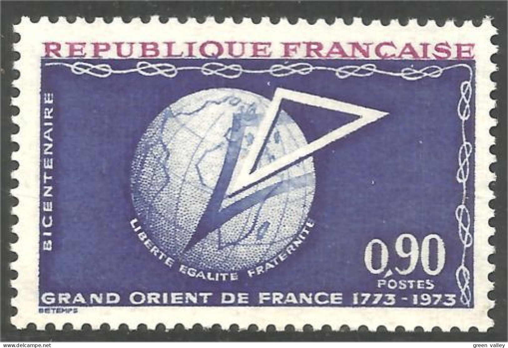 347 France Yv 1756 Grand Orient Franc Maçonnerie Freemason MNH ** Neuf SC (1756-1b) - Francmasonería