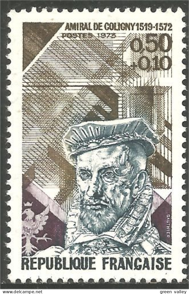 347 France Yv 1744 Amiral De Coligny Protestant MNH ** Neuf SC (1744-1c) - Escultura