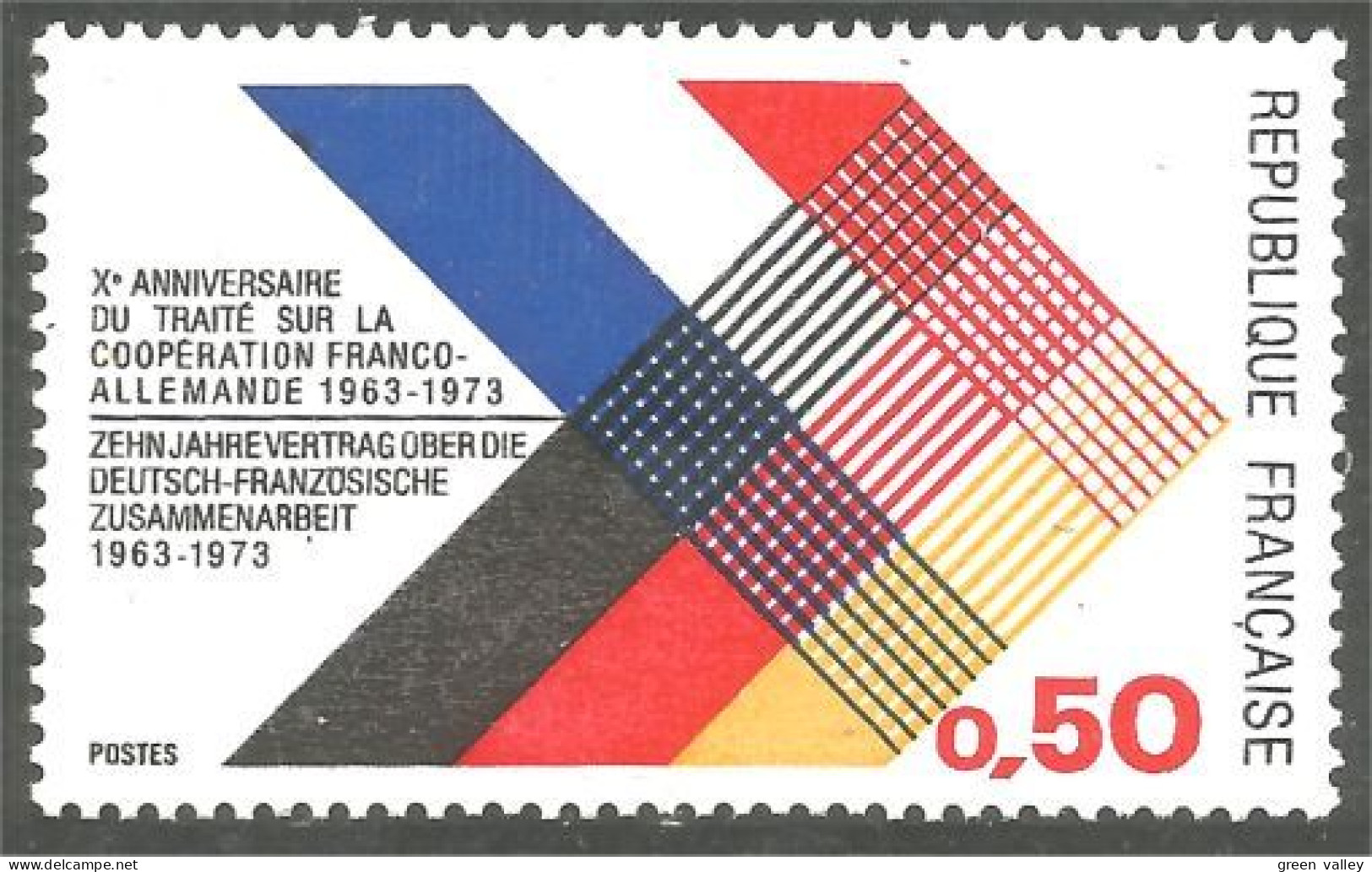 347 France Yv 1739 Coopération Franco Allemande Drapeau Flag MNH ** Neuf SC (1739-1b) - Briefmarken