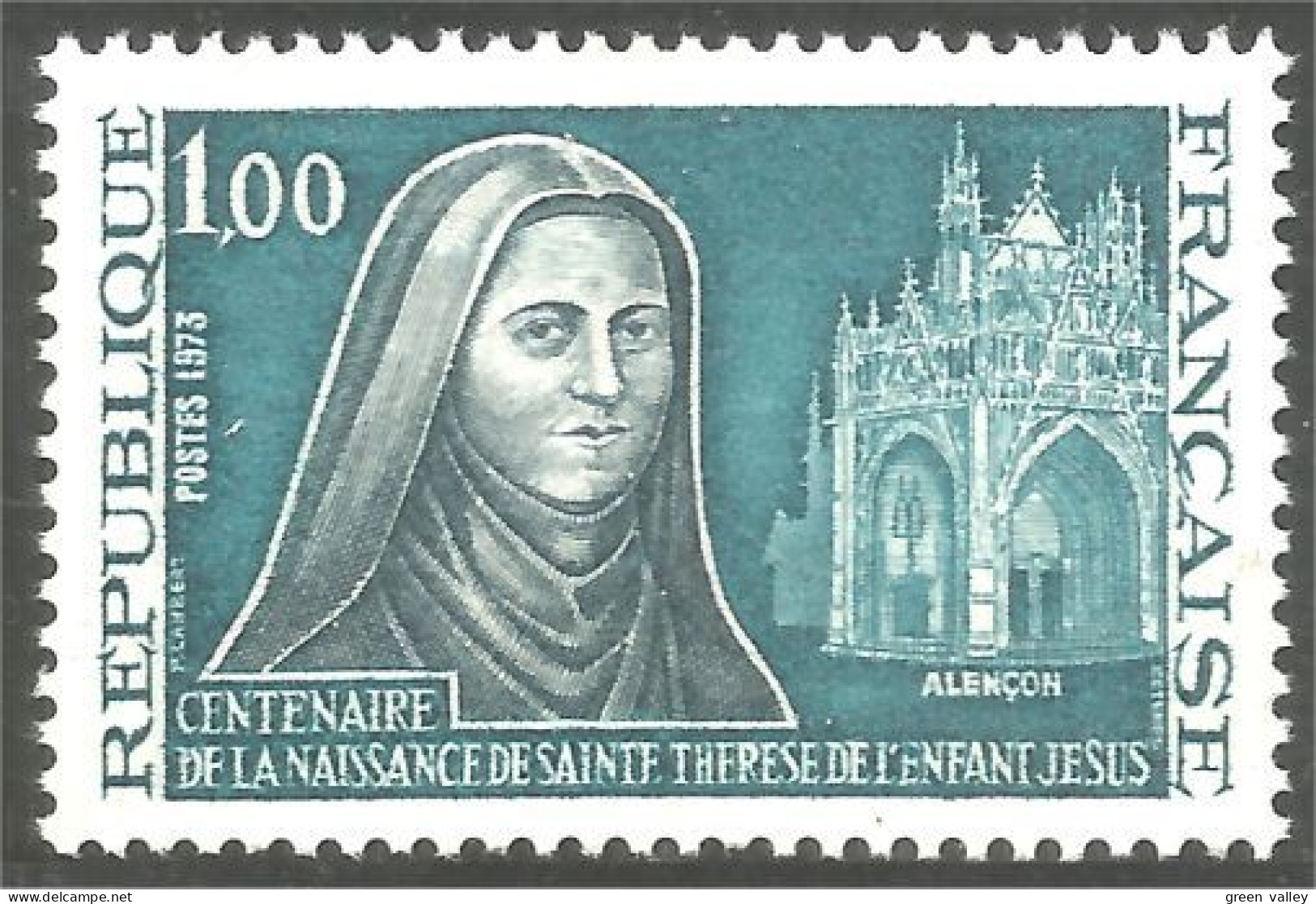 347 France Yv 1737 Sainte Thérèse Cathédrale Alencon Cathedral MNH ** Neuf SC (1737-1d) - Kirchen U. Kathedralen