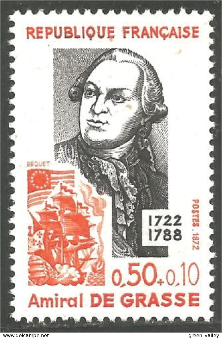 347 France Yv 1727 Amiral De Grasse Voilier Bateau Sailing Ship Boat Schiff MNH ** Neuf SC (1727-1c) - Militaria