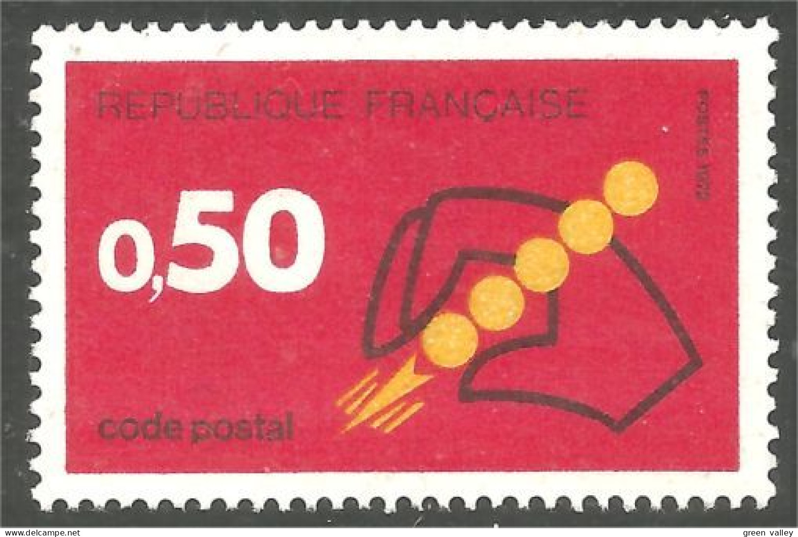 347 France Yv 1720 Code Postal 50c MNH ** Neuf SC (1720-1b) - Codice Postale