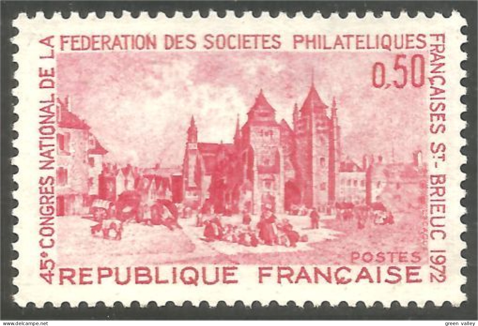 347 France Yv 1718 Cathédrale Saint-Brieuc Cathedral Philatélie MNH ** Neuf SC (1718-1b) - Iglesias Y Catedrales