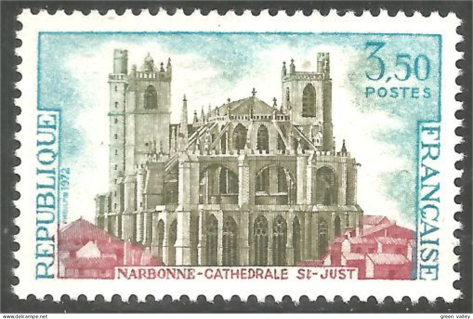 347 France Yv 1713 Cathédrale St-Just Narbonne Cathedral MNH ** Neuf SC (1713-1) - Monumentos