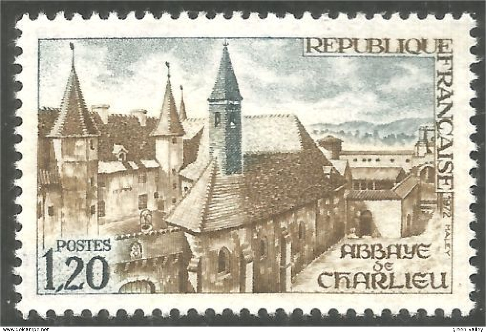 347 France Yv 1712 Abbaye Charlieu Abbey MNH ** Neuf SC (1712-1) - Monumenten