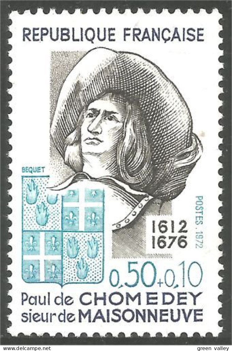 347 France Yv 1706 Paul De Chomedey Sieur De Maisonneuve Explorer MNH ** Neuf SC (1706-1c) - Explorateurs