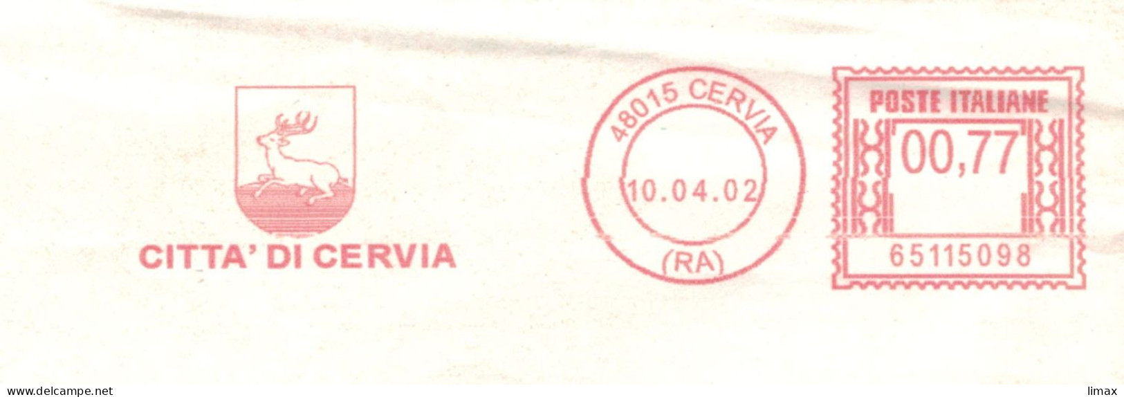 EMA Citta Di Cervia 48015 2002 Ravenna - Hirsch Wappen - Maschinenstempel (EMA)