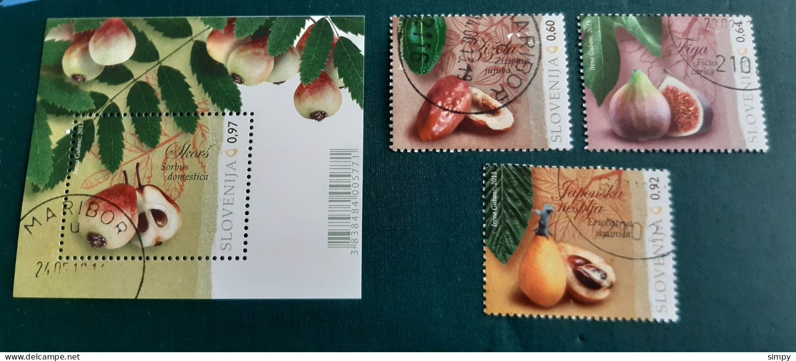 SLOVENIA 2013 Flora Fruits Used Stamps + Block - Eslovenia