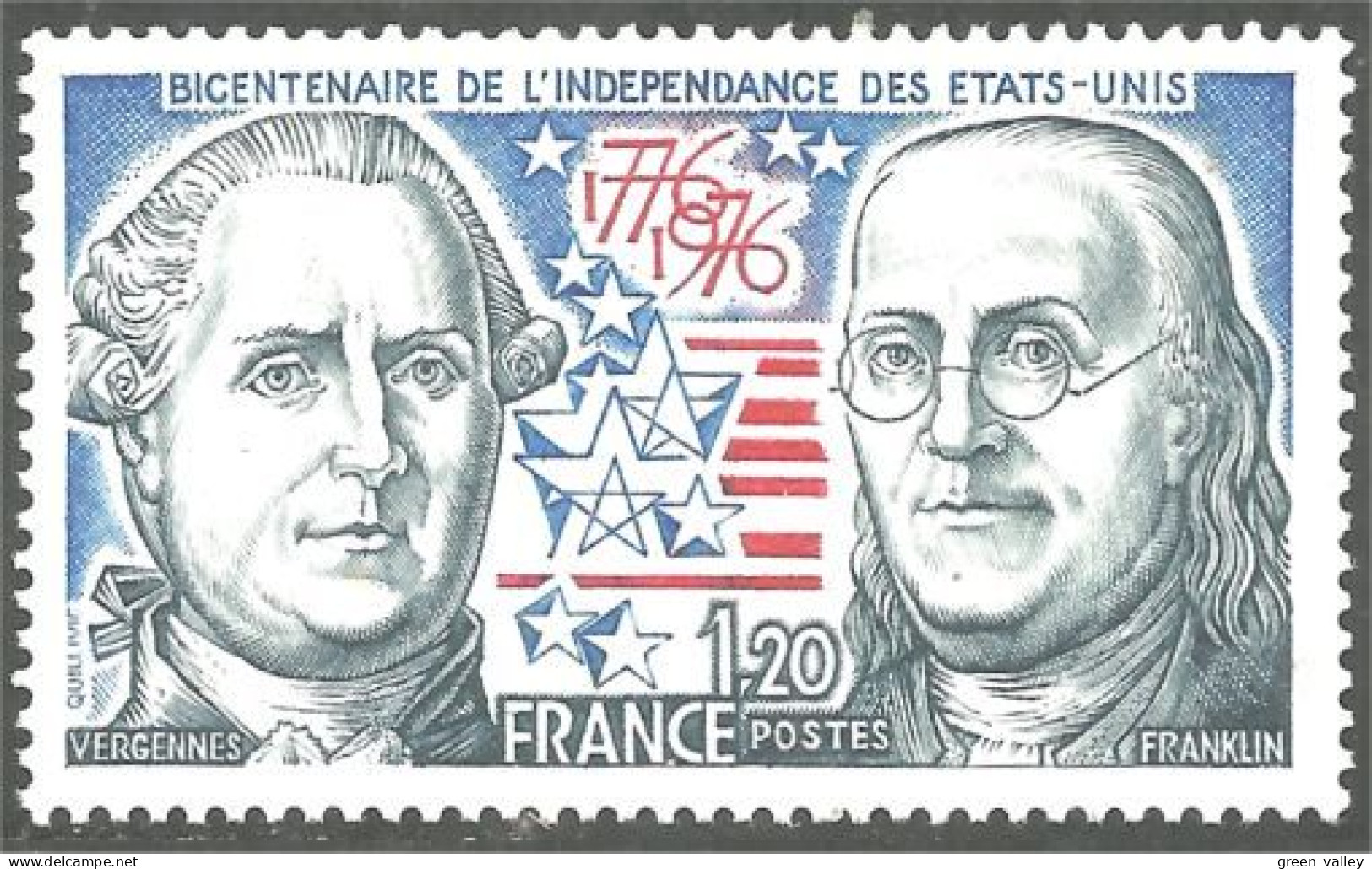 348 France Yv 1879 Bicentenaire USA Drapeau Flag MNH ** Neuf SC (1879-1c) - Sellos