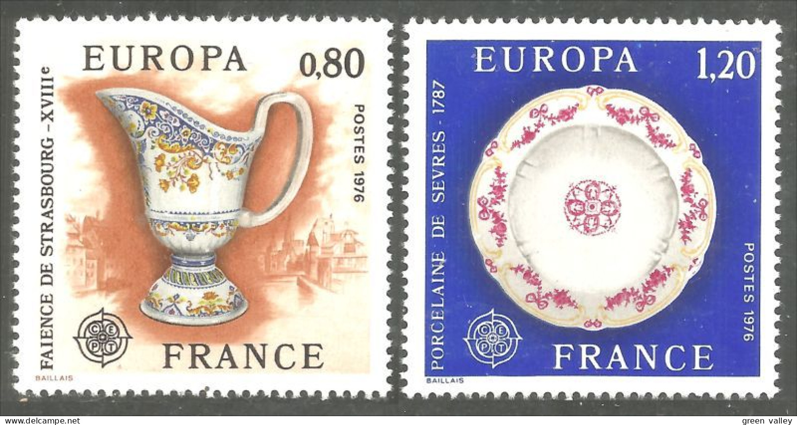 348 France Yv 1877-1878 Europa 1976 Strasbourg Sèvres China MNH ** Neuf SC (1877-1878-1b) - 1976