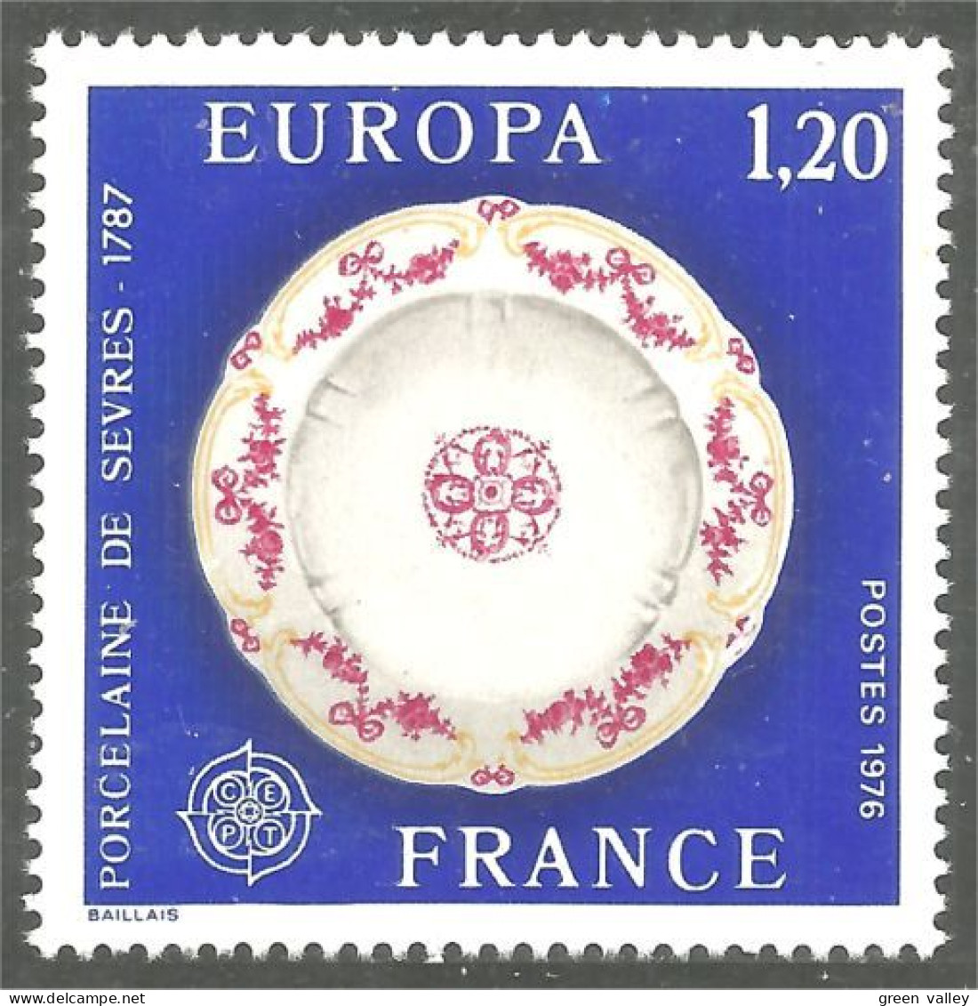 348 France Yv 1878 Europa Porcelaine Sèvres Assiette Plate MNH ** Neuf SC (1878-1b) - 1976