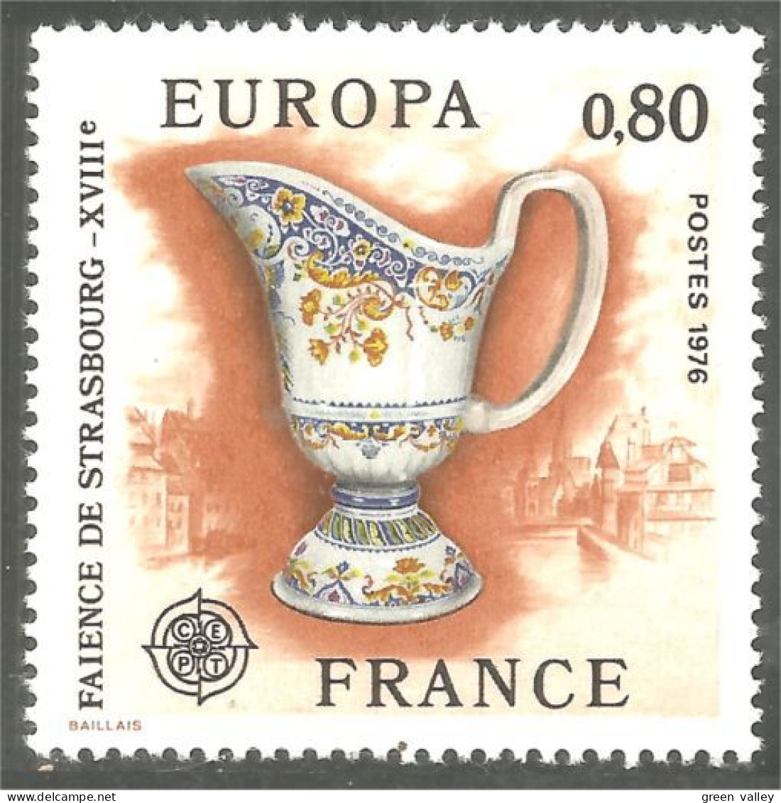 348 France Yv 1877 Europa Vase Faience Strasbourg MNH ** Neuf SC (1877-1b) - 1976