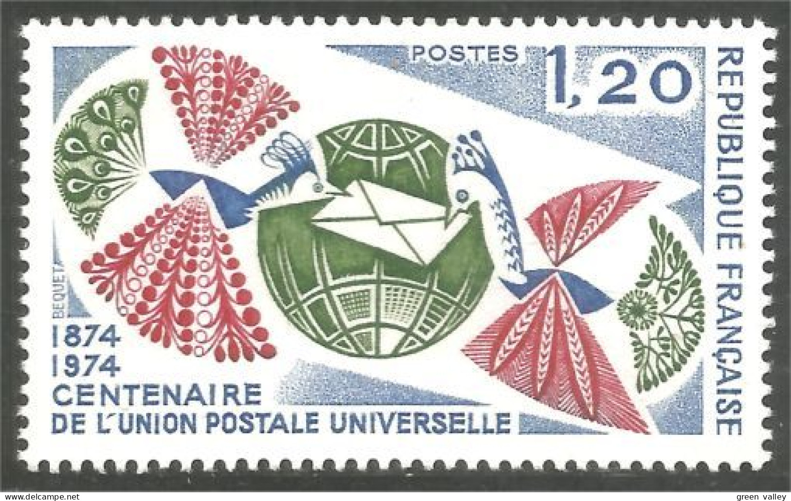 348 France Yv 1817 Centenaire UPU U.P.U Union Postale MNH ** Neuf SC (1817-1c) - U.P.U.