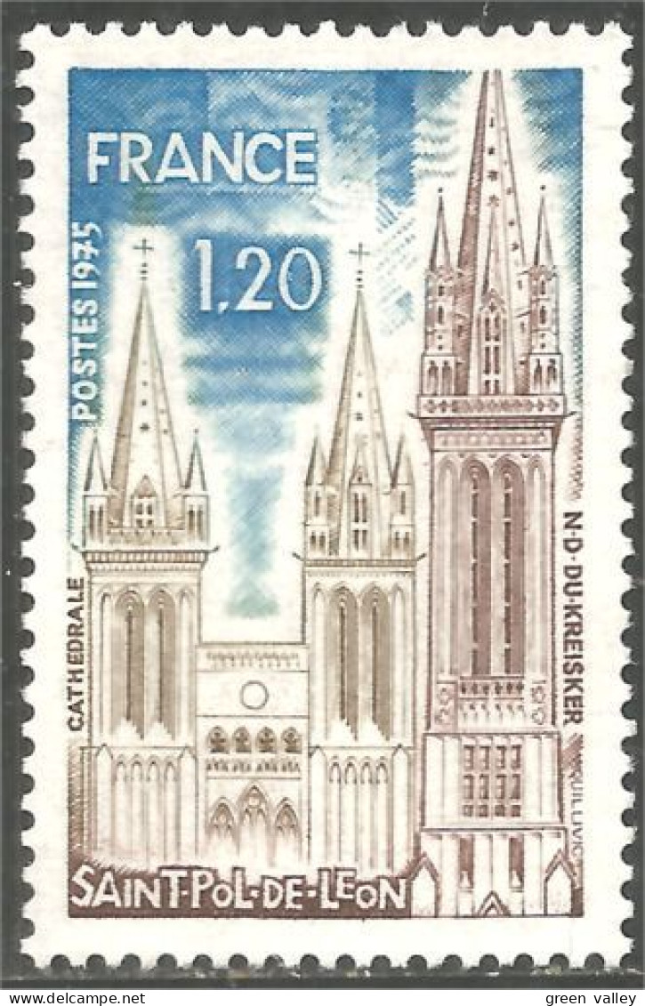 348 France Yv 1808 Cathédrale St Pol De Léon Cathedral MNH ** Neuf SC (1808-1b) - Monumentos