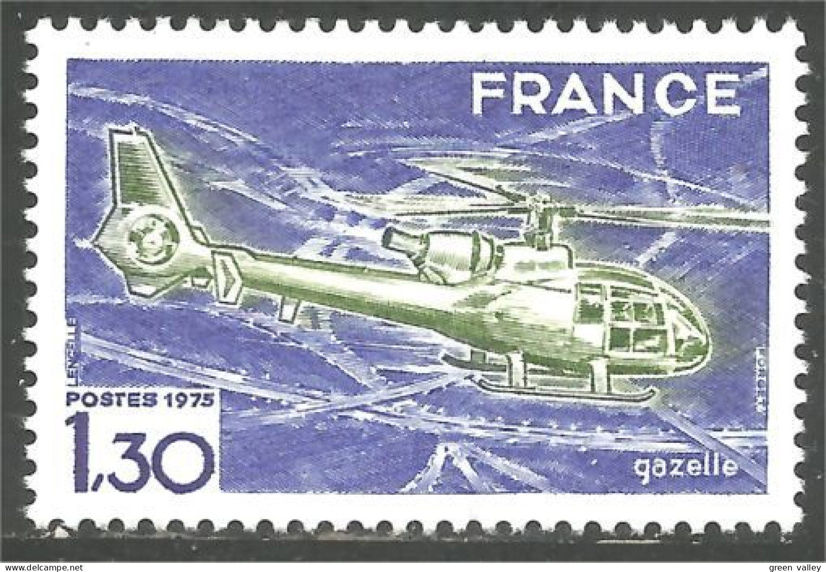 348 France Yv 1805 Hélicoptère Gazelle Helicopter Elicottero MNH ** Neuf SC (1805-1c) - Hélicoptères