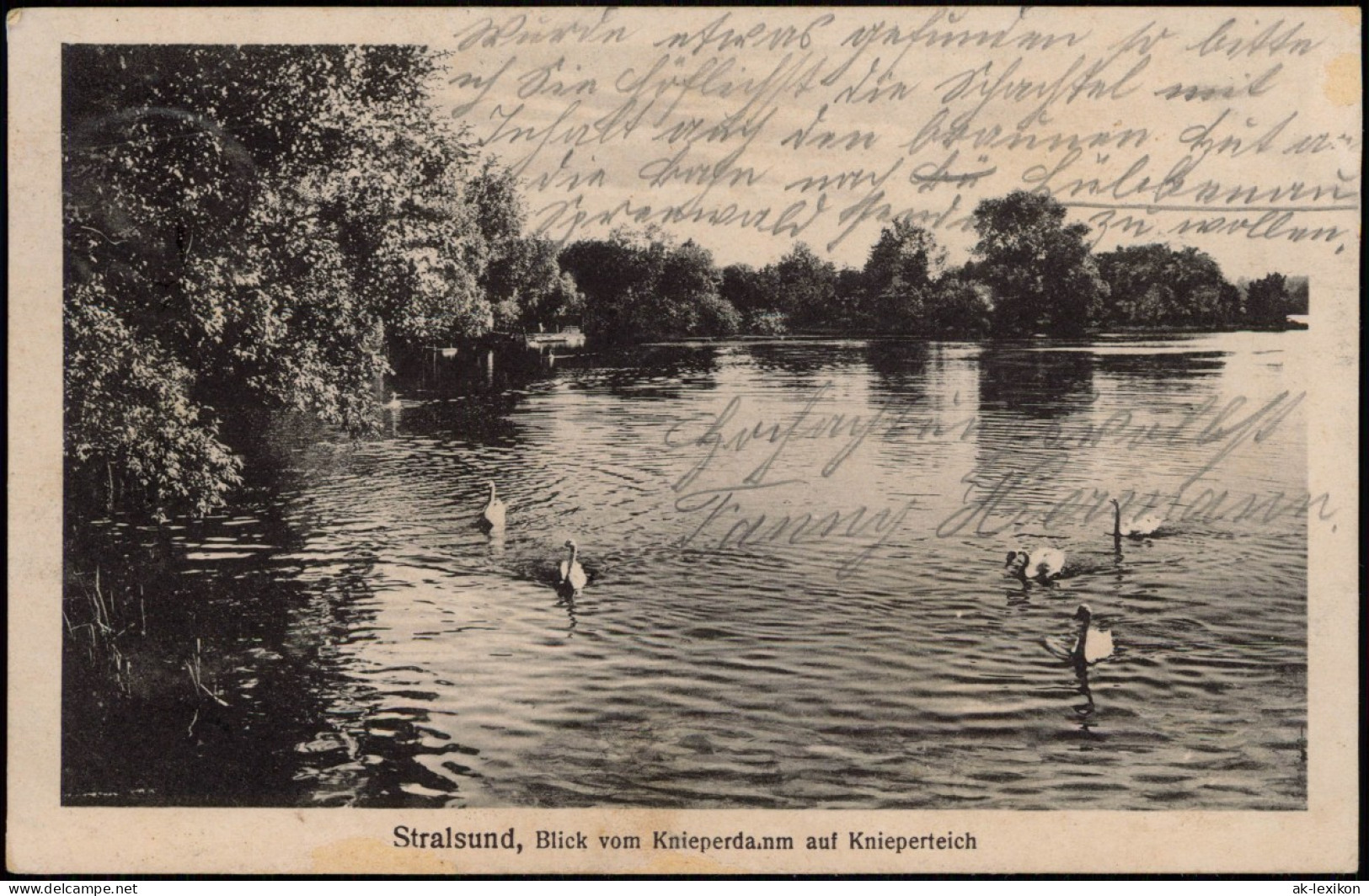 Ansichtskarte Stralsund Blick Vom Knieperdamm Auf Knieperteich 1916 - Stralsund