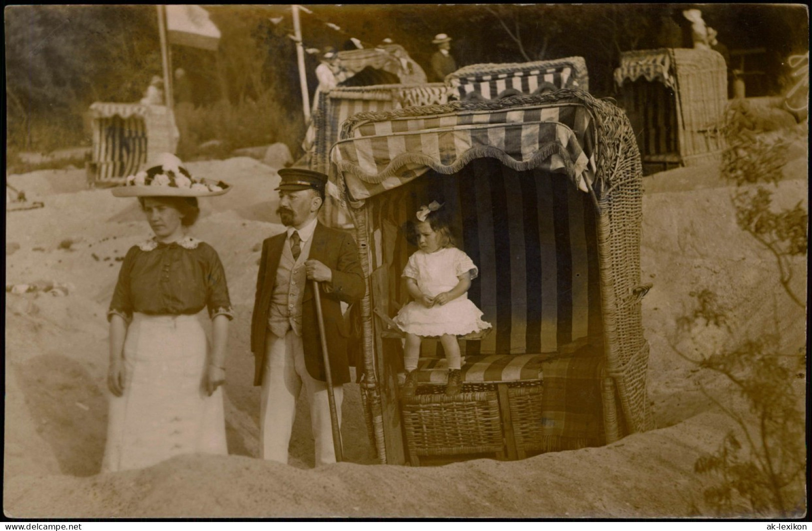 Brunshaupten-Kühlungsborn Familie Mit Kleinkind Strandkorb Strandleben 1911 - Kuehlungsborn