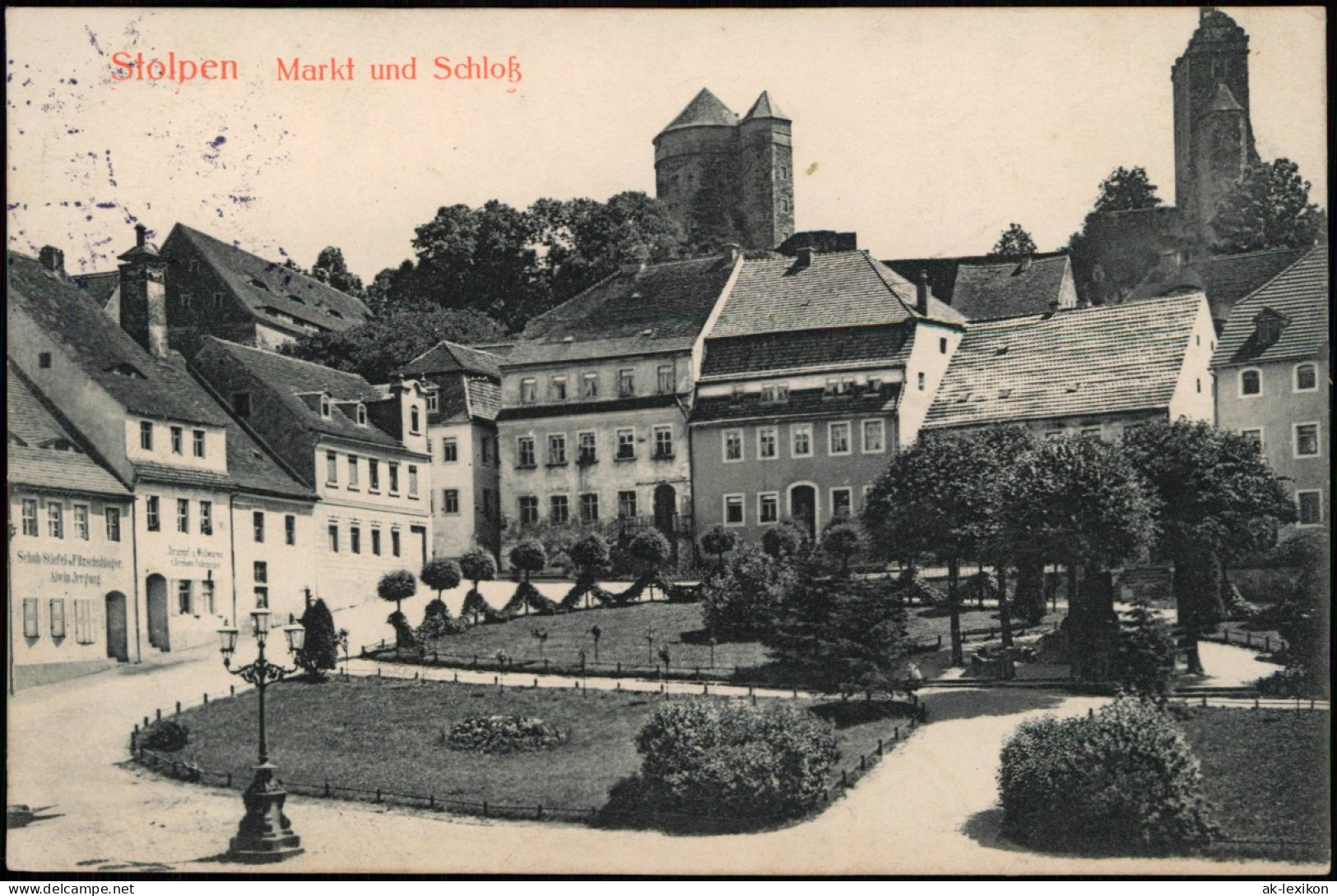 Ansichtskarte Stolpen Marktplatz 1913 - Stolpen