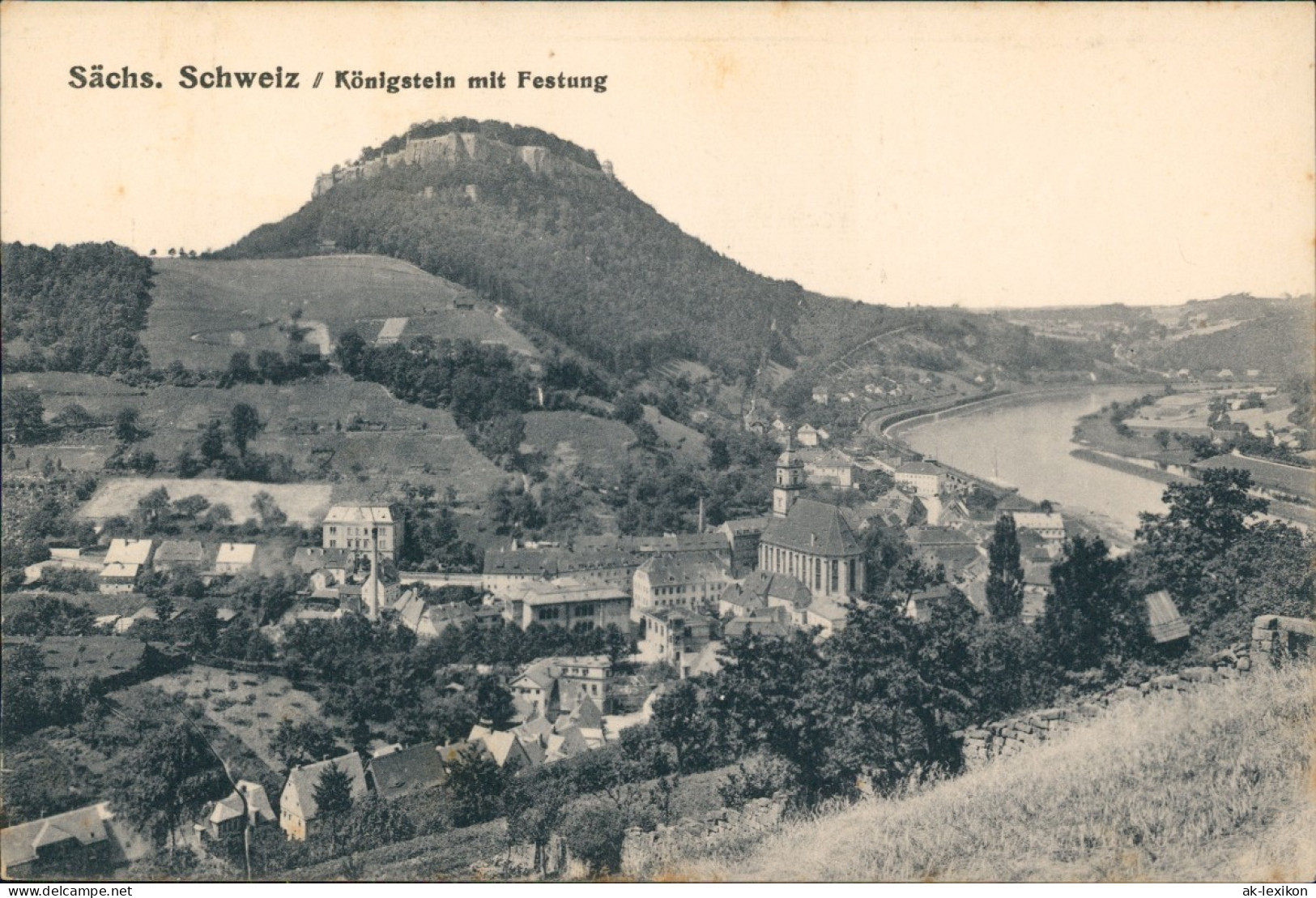 Ansichtskarte Königstein (Sächsische Schweiz) Blick Auf Die Stadt 1926 - Koenigstein (Saechs. Schw.)