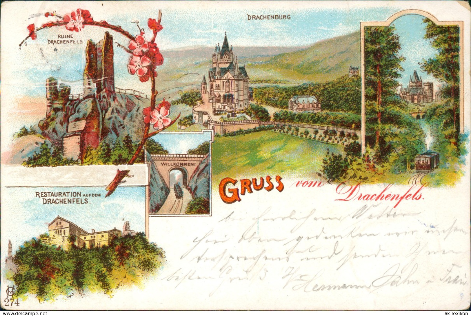 Ansichtskarte Litho AK Königswinter Schloss Drachenburg, Drachenfels 1900 - Koenigswinter