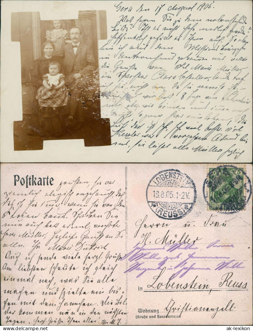 Ansichtskarte  Gruppenbild Familie - Gera 1905 - Unclassified