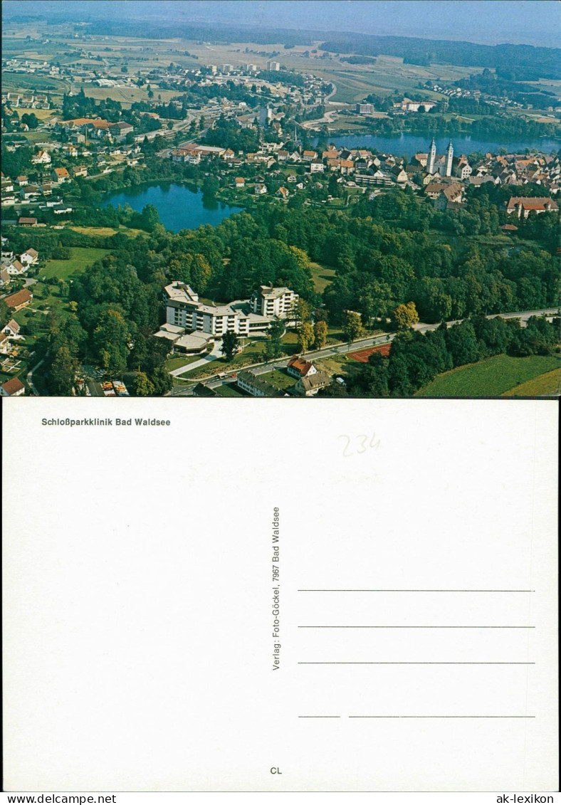Ansichtskarte Bad Waldsee Luftaufnahme Mit Schloßparkklinik Bad Waldsee 1980 - Bad Waldsee