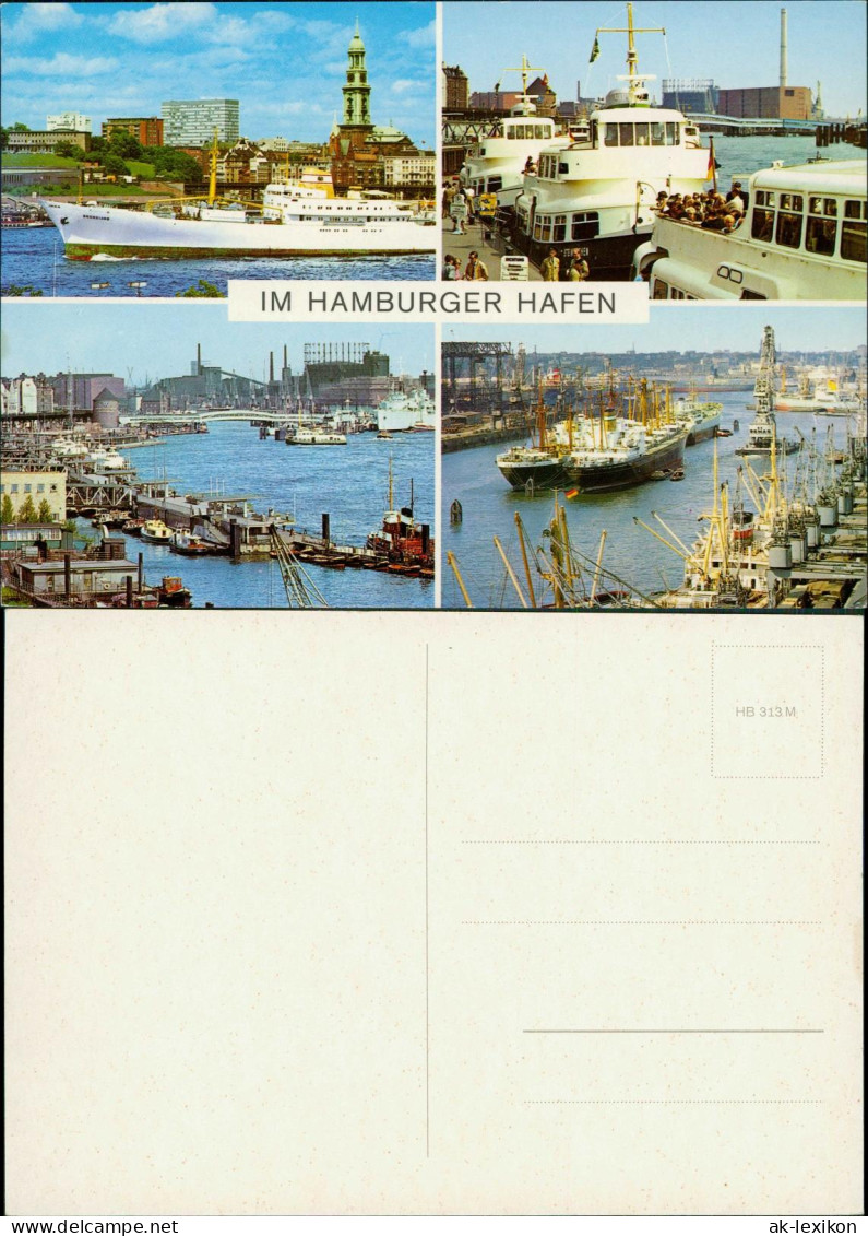 Altona-Hamburg Mehrbildkarte IM HAMBURGER HAFEN (Schiffe Ships) 1970 - Altona