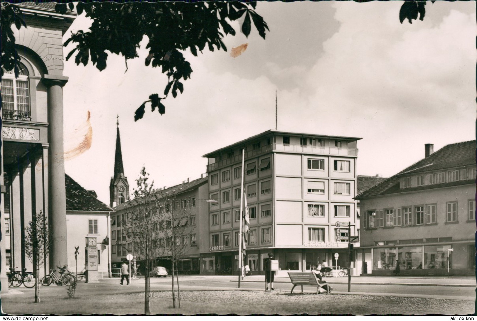 Ansichtskarte Kehl (Rhein) Rathausplatz 1955 - Kehl