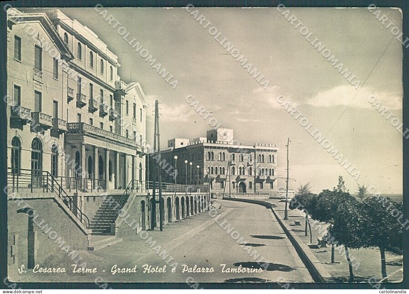 Lecce Santa Cesarea Terme Grand Hotel PIEGA ANGOLO Foto FG Cartolina JK4666 - Lecce