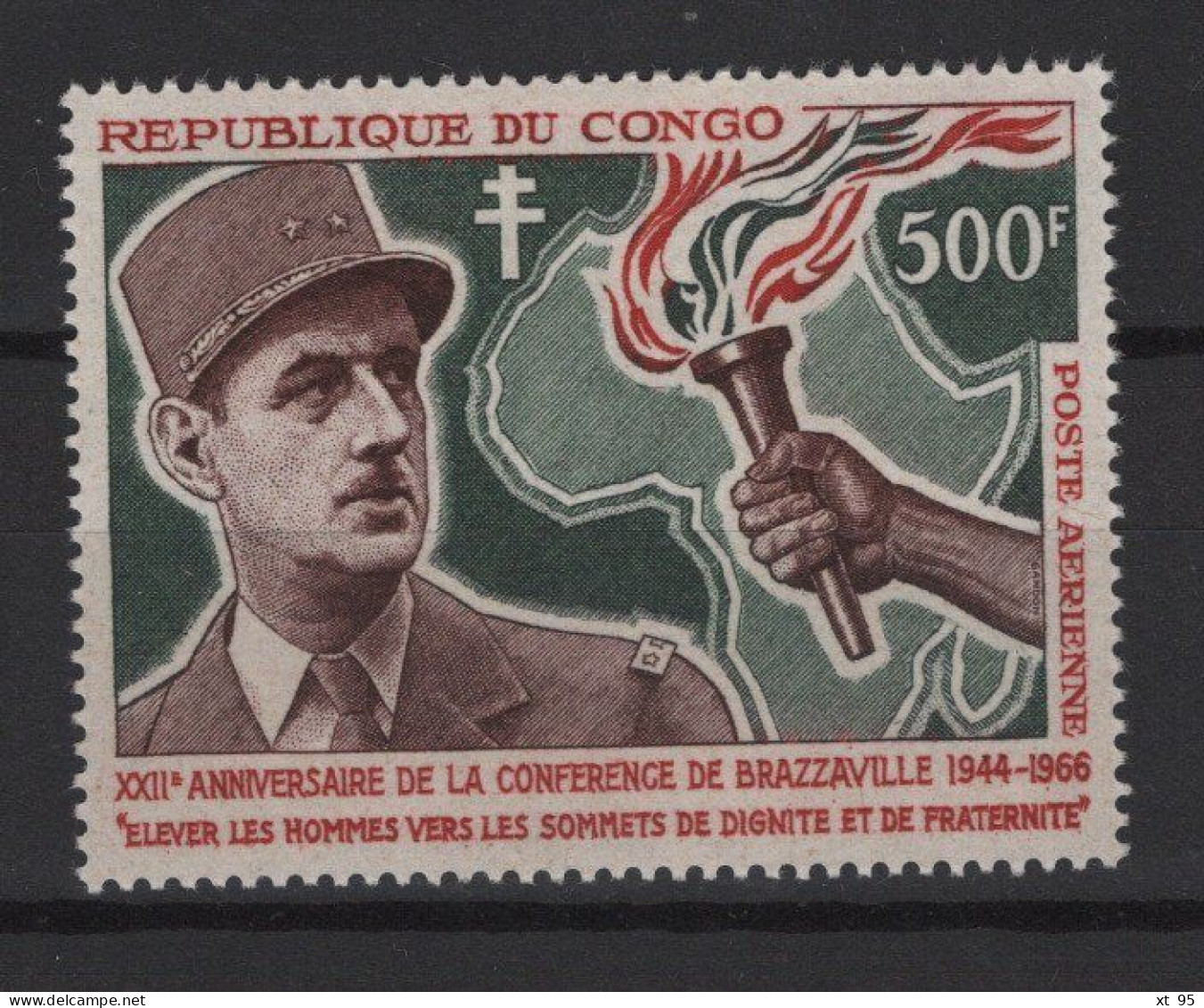 Congo - PA N°38 - * Neuf Avec Trace De Charniere - Cote 37.50€ - General De Gaulle - Ungebraucht