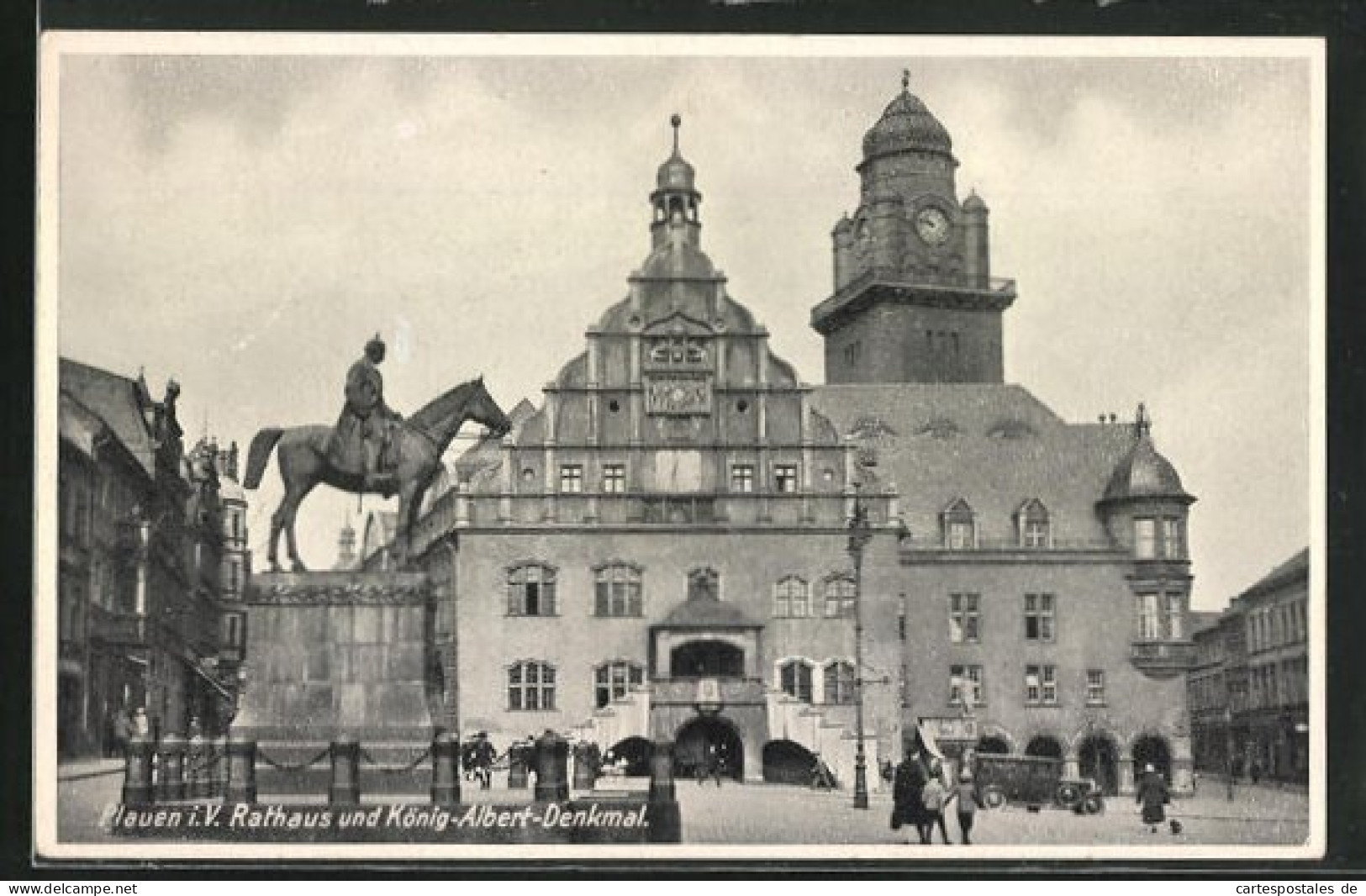 AK Plauen I.V., Rathaus Und König-Albert-Denkmal  - Plauen