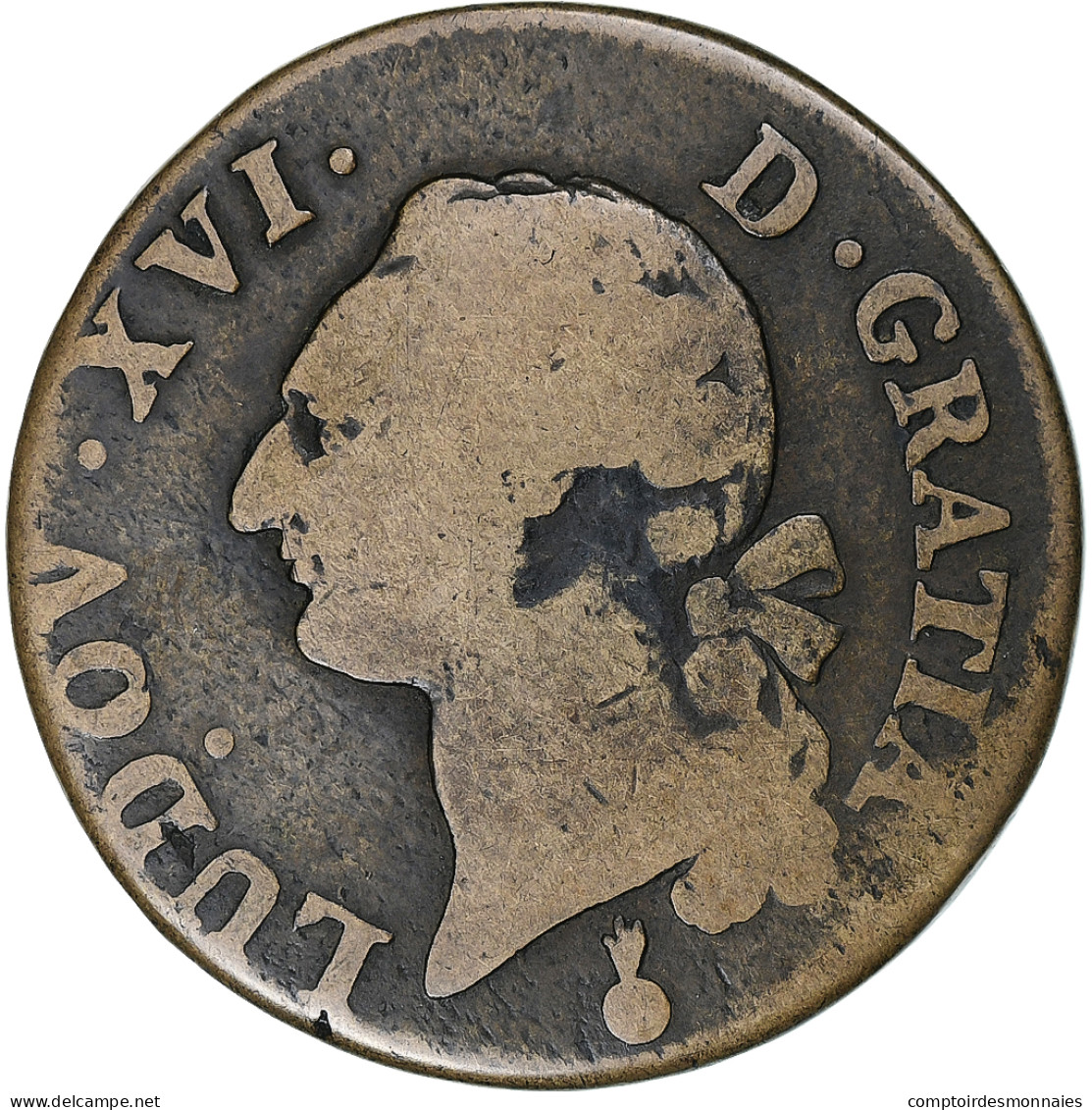 France, Louis XVI, Sol, 1791, Metz, Cuivre, TB, Gadoury:350 - 1774-1791 Luigi XVI