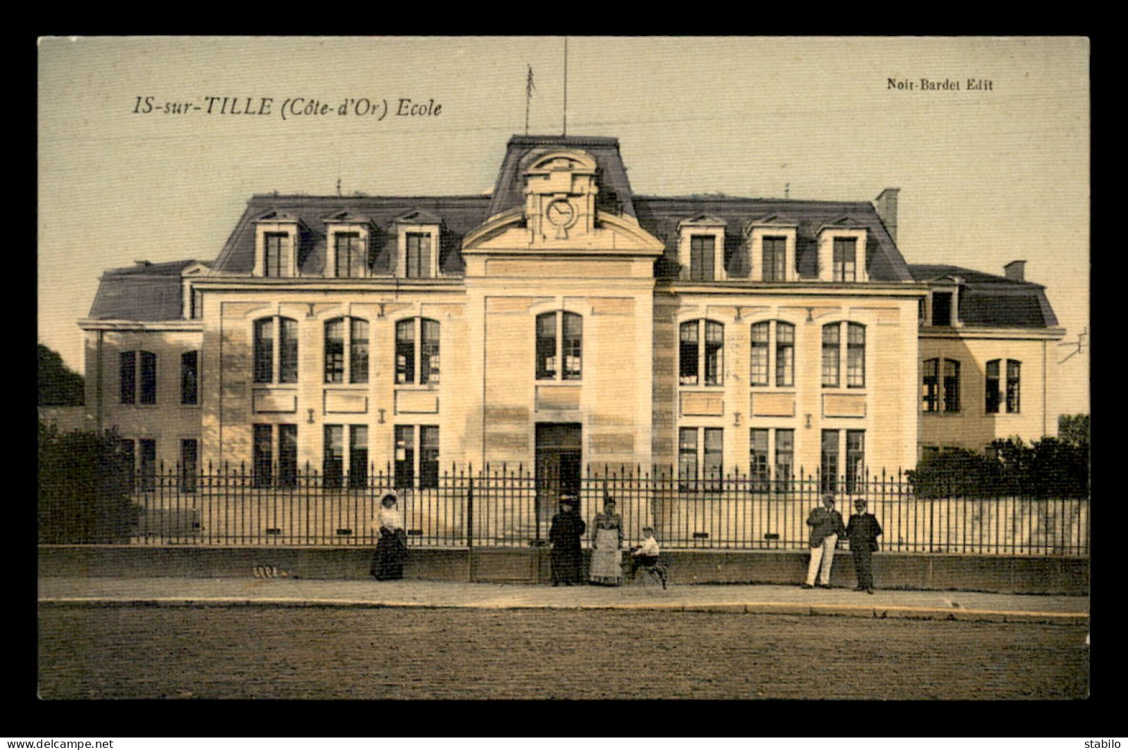 21 - IS-SUR-TILLE - ECOLE - CARTE TOILEE ET COLORISEE - Is Sur Tille