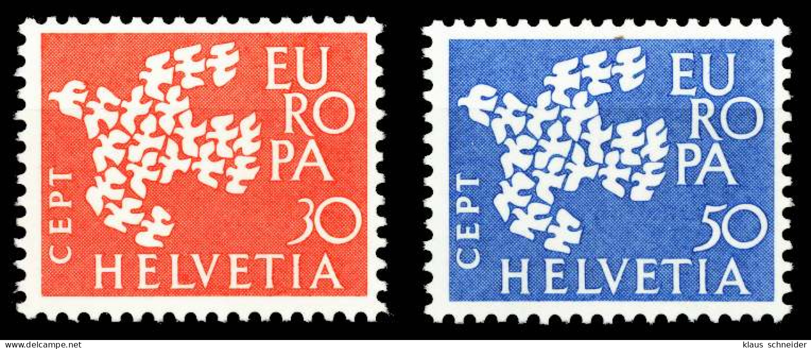 SCHWEIZ 1961 Nr 736-737 Postfrisch S02322A - Unused Stamps