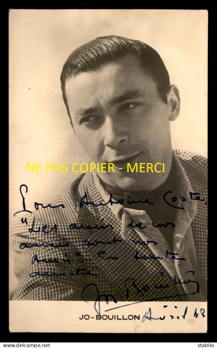AUTOGRAPHE - JO BOUILLON (1908-1984) - CHEF D'ORCHESTRE ET VIOLONISTE - EPOUX DE JOSEPHINE BAKER - FORMAT 18 X 11 CM - Signed Photographs