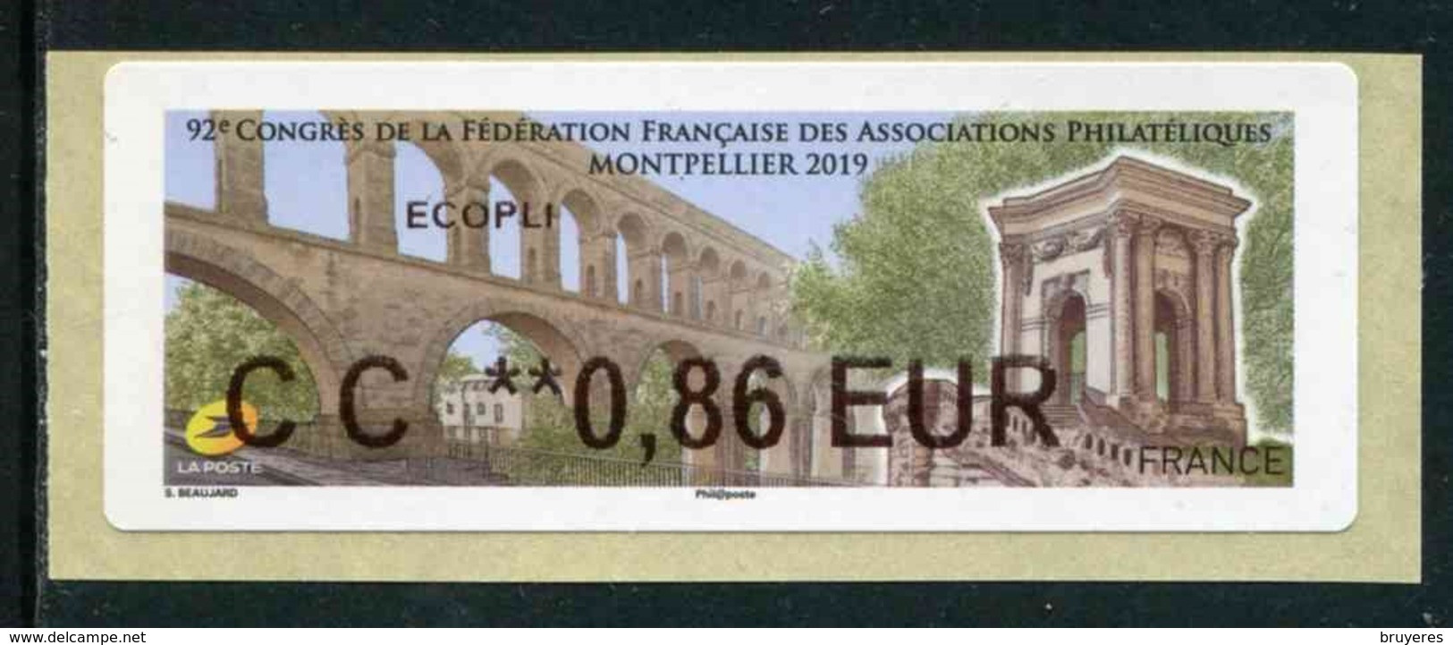 LISA De 2019 - "CC **0,86 EUR - ECOPLI - 92e CONGRES DE LA F.F.A.P. - MONTPELLIER 2019" - 2010-... Viñetas De Franqueo Illustradas