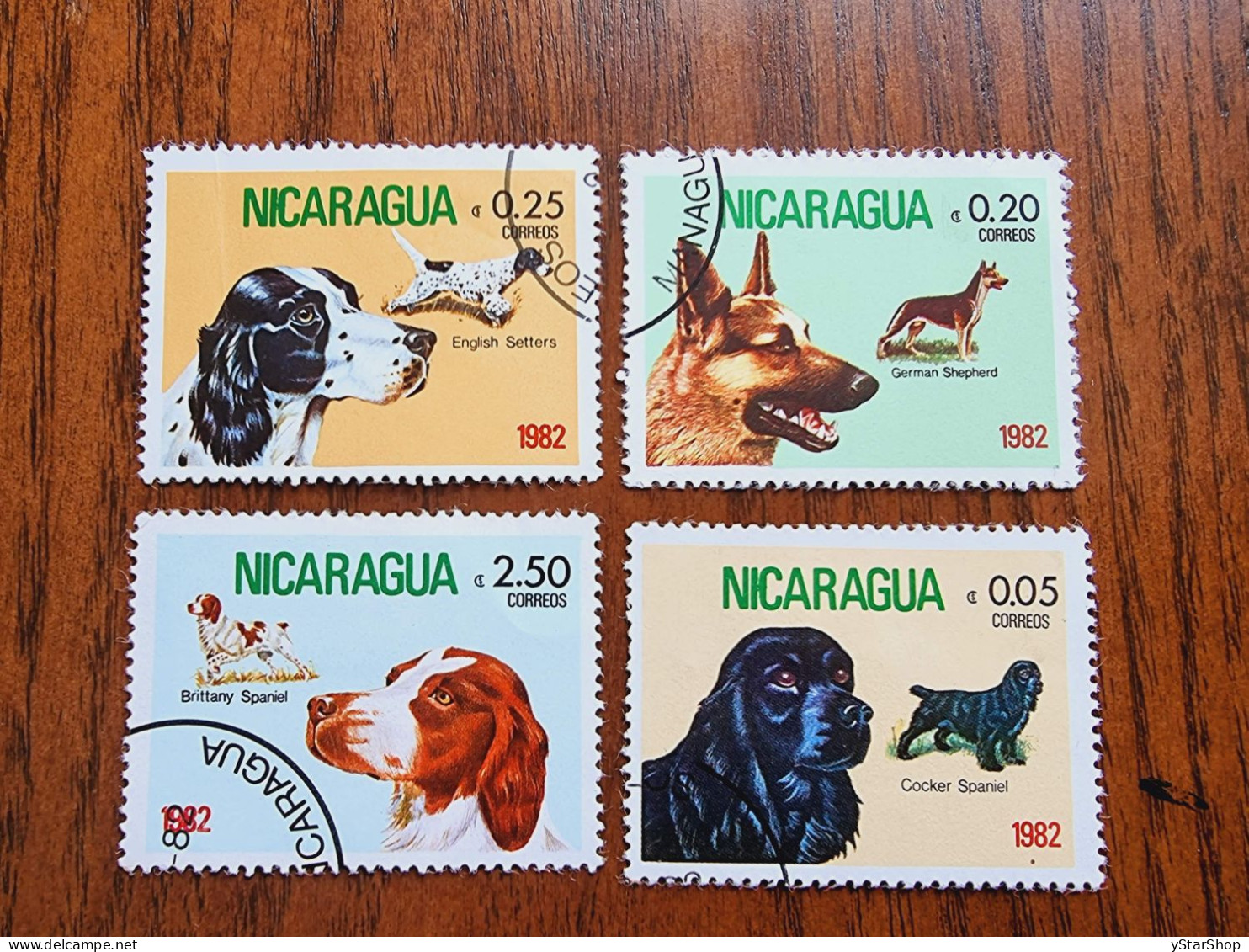 Nicaragua VFU Used Dogs 1982 Stamp Set NI 1144-47 - Nicaragua