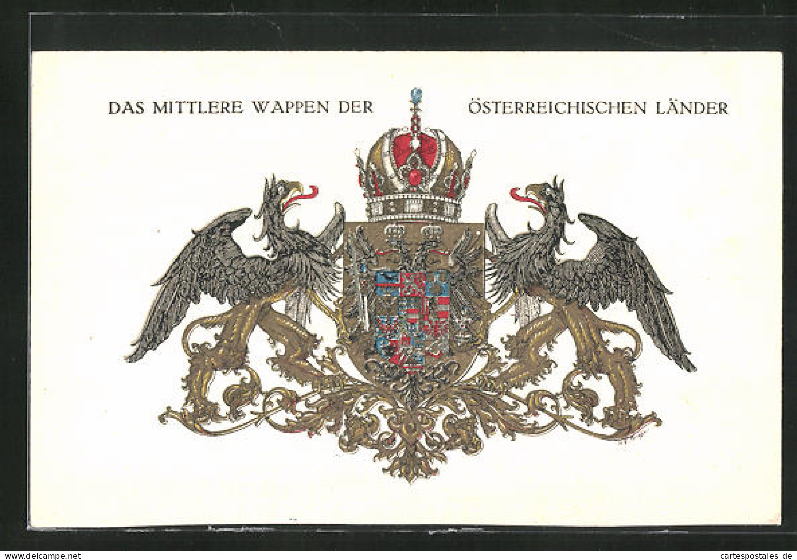 AK Rotes Kreuz Nr. 285, Das Mittlere Wappen Der österreichischen Länder, Drachen Und Krone  - Croix-Rouge